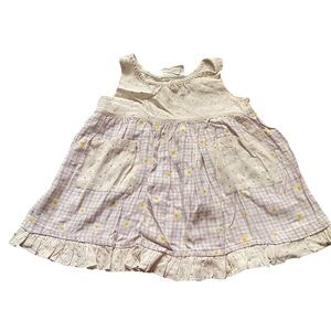 Swat Vintage 90's Floral Plaid Ruffle Girls Pink Navy Blue Dress Size 4